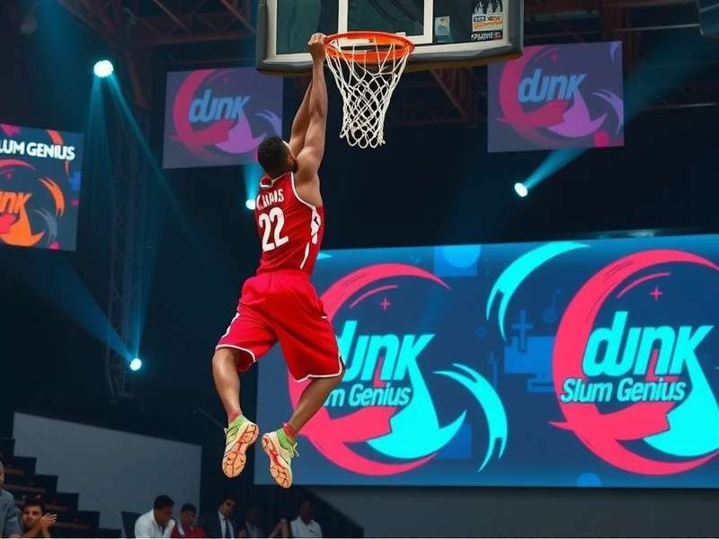 Dunk Slum Genius pro player demonstrating a special dunk move